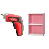 『電動ドライバー 充電式 RD110-R レッド』と『カラーボックス 2段 幅41.5×奥行29×高さ59.5cm ピンク/オフホワイト CX-2』のセット