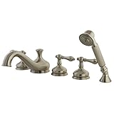 Kingston Brass KS33385AL Heritage Roman Tub Valve with Alladin Spout Lever Handle, Satin Nickel [並行輸