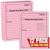 1InTheOffice 重要メッセージピンクパッド 4 1/4 x 5 1/2 50パッド 1ダース