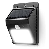 IREALIST 8 LED Solar Powered Motion Sensor Wall Light Powerfull Wall Mount Light Outdoor Waterproof 