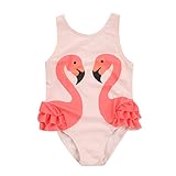 子供 女の子 連体水着 ワンピース水着 スイムウェア スイミング 女児 キッズ ジュニア 小学生可愛い フラミンゴ　スワン　 (30)