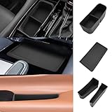 SHAOHAO トヨタ アルファード 40系 4代目 ワイヤレス充電 ドレスアップ ラバーマット+ドアオープントレイマット+ドリンクホルダー用ボックス ラバーマット 3点セット アクセサリー トヨタ ヴェルファイア 3代目 専用 内装 滑り止め ノンスリップ 収納スペース保護 インテリア