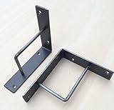 黒皮 鉄 棚受け (ブラケット) 2個セット アイアン DIY 用品 *デザイン 素材を活かした 無骨で 男くさい 仕上げ* 壁 棚 取り付け
