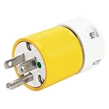 Woodhead 85266YL Safeway Plug, Hospital Duty, Straight Blade, 2 Poles, 3 Wires, NEMA 5-15 Configurat