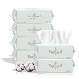 CICIBELLA クレンジングタオル フェイシャルタオル 100%天然コットン 柔らかい肌触り 乾湿両用 敏感肌 肌荒れ対策 洗顔タオル 使い捨て 毛羽立ちなし 厚手 瞬間吸湿 手拭き 顔拭き メイク落とし(60枚x 6個)