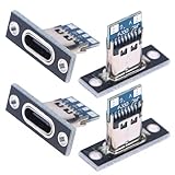 オーディオファン USB タイプC 2ピン メス レセプタクル 2PIN Type-C V G 電源 固定プレート付き はんだ付け用 自作 ブラック 4点