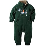 カーターズ ロンパース carter's 2015年秋冬最新作 男の子用チェック柄ワンちゃんアップリケ付きグリーンフリース地お出かけ用ジャンプスーツ (6months(61-67cm)) [並行輸入品