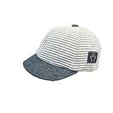 allaibb赤ちゃん男の子女の子ストライプ野球キャップ帽子つば太陽保護Bow Sun Hat グレイ OG13MT17714SE4