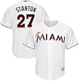 ジャンカルロ・スタントン# 27 Miami Marlinsユースホームクールベースレプリカジャージ( Large 14 / 16 )