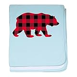 CafePress Buffalo Plaid Bear – スーパーソフトベビー毛布、新生児おくるみ ブルー 026045503225CD2