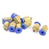 uxcell クイックカプラー　ジョイント　10個　プッシュ　ホール　4mm　空気圧縮機　M5　スレッド