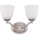 Nuvo照明60 / 5031 Patton 1-light Vanity withすりガラス、つや消しニッケル 60/5032 1