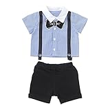 (チャックル) chuckle *ティノティノ*ビッグ蝶ネクタイ半袖シャツ&ズボンセット ブルー 90cm P3110-90-31