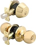 Brinks 2704-105 Ball Style Keyed Alike Door Knob and Deadbolt Combo Pack, Polished Brass by BRINKS