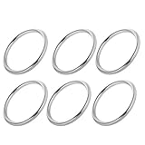 Fenteer ６点セット　ステンレス　ラウンド　リング　Oリング　3x25mm　手作り用　無溶接　素材　洗練　手芸　　　