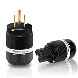 Monosaudio オーディオ用電源プラグ 純銅 3ピン 電源コネクタ 自作電源プラグ 6-18MMワイヤー適用 アルミニウム合金製シェル オーディオ用パワープラグ インレットプラグ IEC320C13コネクター ペアハイエンド オーディオグレード AC電源プラグ 金メッキ オーディオケーブル、オーディオ電源ケーブル、オーディオ用電源コード用 （メス-オス） (M100G/F100G)
