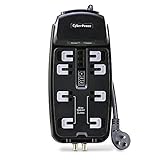 CyberPower CSHT808TC Home Theater 8-Outlets Surge Suppressor 8FT Cord and AV protection 2850 Joules 