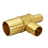 Everflow pxrt1013-nl Reducing Tee PEX x PEX x PEX 1インチx 1 / 2インチx 3 / 4インチ鉛フリーDZR真鍮構造、Barb接続、互換性W/PE