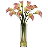 Nearly Natural 1187-PK Mini Calla Lily Silk Flower Arrangement, Pink by Nearly Natural [並行輸入品]