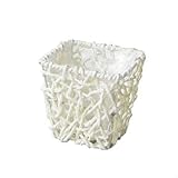 定番バスケット　ペーパーカゴ　3.5寸角タイプ　縦型鉢カバー　白　6-1005