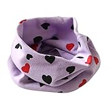 Tonsee ベビー マフラー 秋冬 ネックウォーマー 防寒 可愛い ハートパターン 赤ちゃん用 スカーフ (パープル)