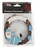Baby's My 1st Christmas 12cm Rattan Wreath Tree Decoration - Blue by PMS?