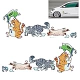 EXCEREY 大きい 60*24cmファッション猫の車のステッカー かわいい猫の車のステッカー 面白い猫のステッカー 車のパーソナライズされたクリエイティブな車のステッカー 漫画の車のステッカー 防水車のステッカー スクラッチステッカー ウィンドウのデカール オートバイのデカール 携帯電話のステッカー ノートブックのステッカー 左右