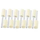 uxcell フェルトバフ 円筒形 回転工具 シルバー&#x