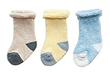 厚手 ベビー ソックス 新生児 パイル もこもこ 靴下 キッズ 室内 赤ちゃん ３足セット 模様A S