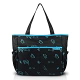 Jacki Design Mama & Me Collection Animal Print Diaper Bag, Black Color and Blue Details by Jacki Des