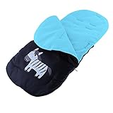 Bwiv 赤ちゃん 寝袋 ベビーカー用 フットマフ フリース 防寒 お出かけ 暖かい 冬 ブルー