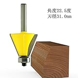 トリマー ビット 斜角面 22.5度 1/4軸 （ 刃径 31mm ） Microtungsten carbide 【dm12744】