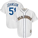 ランディ・ジョンソンSeattle Mariners # 51 MLBメンズBig and Tall Cooperstown Jersey ( 5 x l )