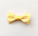 Baby Deer Clips　ヘアクリップ for ベビー　チェックリボン (マンゴー)