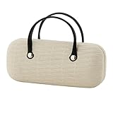 不二貿易 取っ手付き メガネケース 竹柄 アイボリー 10457