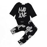 Cutelove　トップス+パンツ2点セット　Tシャツ　シャツ　プリントトップス　ロングパンツ　長袖　ロングスリーブ　男の子　ボーイズ　女の子　ガールズ　幼児　ベビー　赤ちゃん　キッズ　春　秋　コット