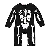 Domybestベビー服 秋冬 子供服 新生児カバーオール ハロウィンコスチューム 面白いスケルトンパターン 写真小道具 寝具 マテリアルスキン 強い弾力性 0-18ヶ月に適して