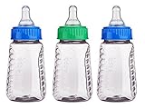 Gerber First Essentials Clearview Bottles in Boy Colors with Silicone Nipple, 5-Ounce, 9 Count by Ge
