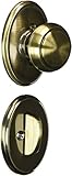 Schlage Lock Company F59AND609WKF Antique Brass Andover Interior Pack Knob Set with Single Cylinder 