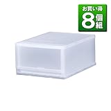 《8個セット》 収納ケース PLUST（プラスト）FR3401 １段 幅34×奥行45×高さ20.5cm (NW) ナチュラルホワイト