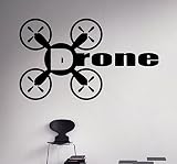 Air Droneロゴ壁ビニールデカールクアッドコプターShop航空機壁ステッカーホーム壁アート装飾アイデア内部リムーバブル子供部屋デザイン15 ( DRN )