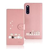 Qribo Galaxy A41 ケース 手帳型 Galaxy A41 SC-41A カバー SCV48 ケース シンプルなのに可愛いデザイン エンボス加工猫柄 うれしい気持ち 6.1インチ対応 日本版 Galaxy SC-41A ケース ギャラクシーa41 スマホケース ギャラクシーa41 ケース 薄型 防水 の耐久性 滑り防止 美しい 贈り物 友達 - ピンク