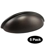 5 Pack 3inch Kitchen Cabinet Door Handles Oil Rubbed Bronze Knobs Cup Shell Drawer Pulls Hole Center