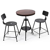 ガーデン3点セット 昇降式テーブル×1 チェア×2 ブラック 　 (ブラック)