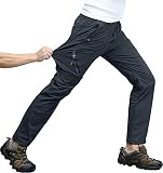 [TACVASEN] アウトドア 作業着 ズボン メンズ 春服 トレッキングパンツ ストレッチ カーゴぱんつ ハイキング 登山 夏 冷感 キャンプ 釣り グレー M