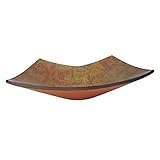 Yosemite Home Decor NAOMI Fused Topmount Copper Zen Glass Basin, Orane and Yellow [並行輸入品]