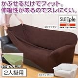 伸縮フィット式ソファーカバー（ヨコストレッチ） 【2人掛け用/グリーン】 洗える