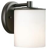 Forecast Lighting F8499-19 Midnight One-Light Exterior Wall Light with Etched White Opal Glass, Blac