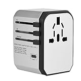 Acogedor　変換プラグ　世界各国対応プラグ　ユニバーサルコンセント　海外安全旅行用コンセント　四つのUSBポート　ポータブル　100-250V