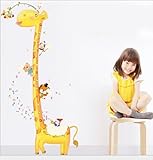 My Box 23.6x35.4 Growth Chart Giraffe Monkey Height Chart Wall Vinly Decal Decor Sticker Removable, 